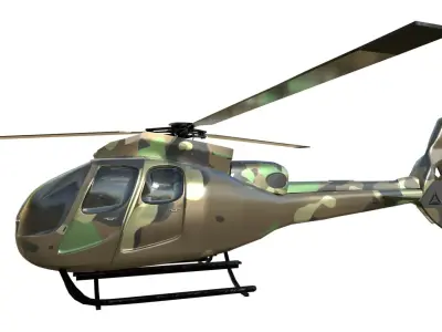 helicopter military 3D model PBR