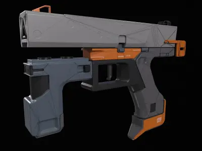 Sci-Fi Pistol  Free low-poly 3D model