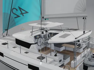 Lagoon 42 Catamaran 3D Model PBR Rendering 2025 3D model