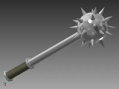 mace metal weapon with spikes Free 3D model