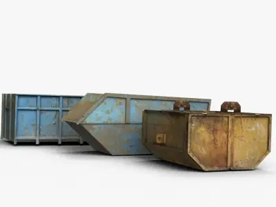 Trash containers Low-poly 3D model