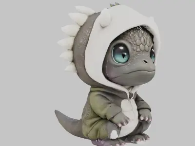 Cozy Dino Low-poly 3D model