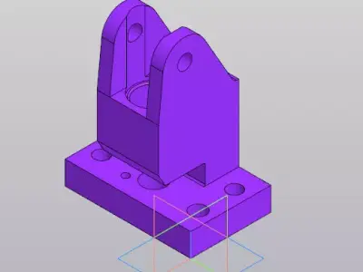 Heavy Duty Lifting Hook Bracket Right Side - Industrial Part 3D model