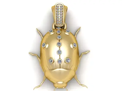 Golden Beetle Pendant 3D print model