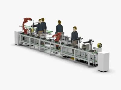 Shell Automatic Locking Labeling Line 3D model