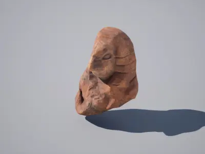 God Statue Head broken Low-poly 3D model