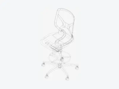 Chair - Office - Worksmart - Counter Low-poly 3D model