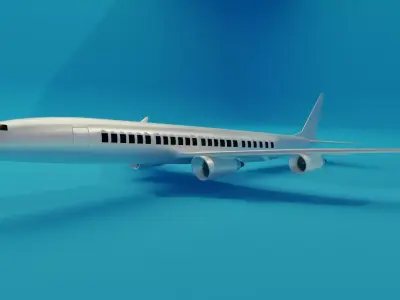 Low-poly Airplane boeing Low-poly 3D model