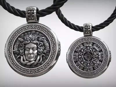 Medusa Gorgona Head Snake Ancient Greece Antique Pendant 3D print model