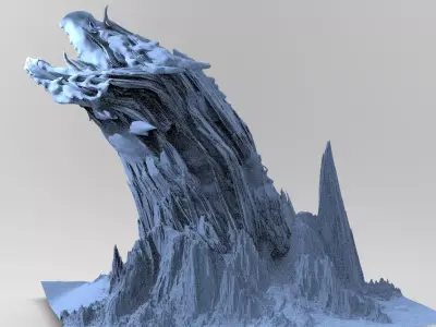 Dragon head Great mountain 3D model