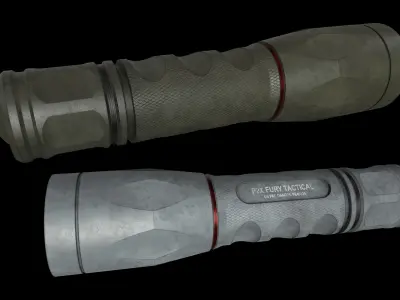 Flashlight P2X Fury Tactical Low-poly 3D model