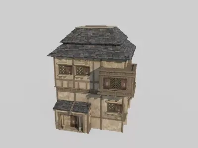 Medieval houses and dwellings 3D model