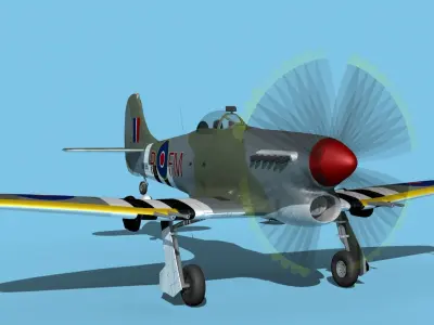 Hawker Hawker Tempest MK1 V08 3D model