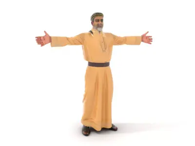 Traditional Beige Robe model pack Low-poly 3D model