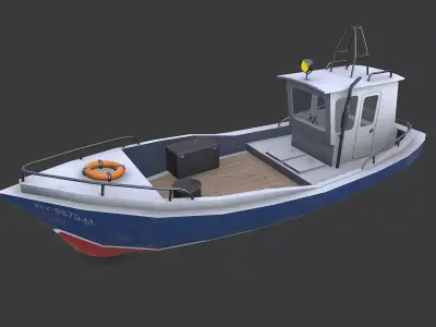 Old Boat 01 Low-poly PBR Low-poly 3D model