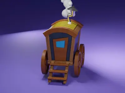 Stylized Magic Traveler Wagon 3D model