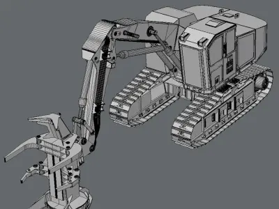 Tracked Feller Buncher Cat 551 3D model