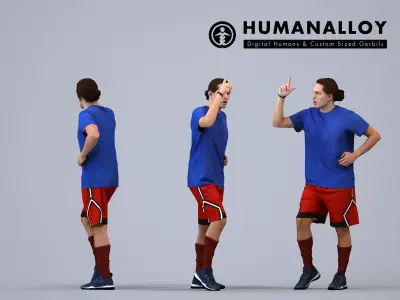00496Mateo003 - Adult Caucasian man exercising in summer 3D model