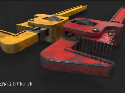 Wrench hammer Low-poly 3D model purchase