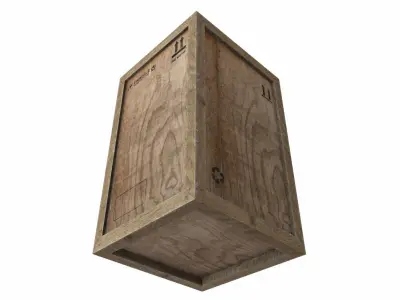 Old Wooden Cargo Crate 4 PBR Low-poly 3D model