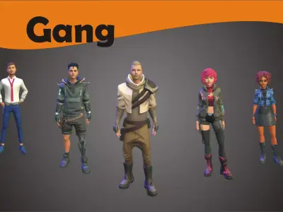 Game Gang Charcter Low-poly 3D model