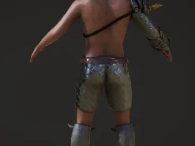 human warrior Low-poly 3D model