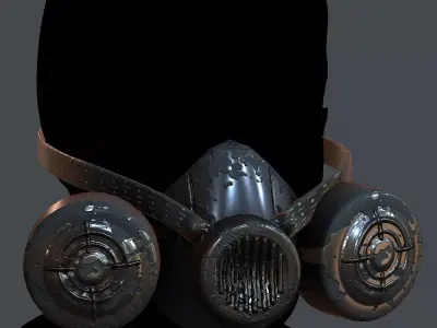Gas mask helmet 3d model scifi Low-poly Low-poly 3D model Low-poly 3D model purchase