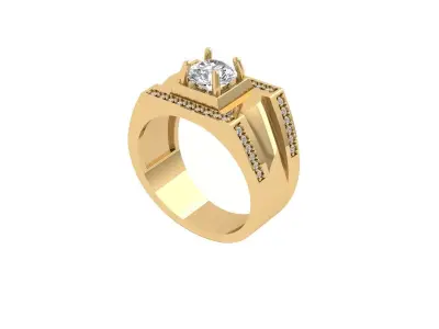 Solitaire Engagement Ring 3D print model 104