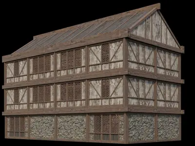 Medieval Houses 40- 4K Textures Game Ready Low-poly 3D model