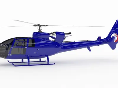 Helicopter SA342 Gazelle   Low-poly 3D model