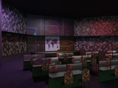 Military Mission Control Center  Low-poly 3D model