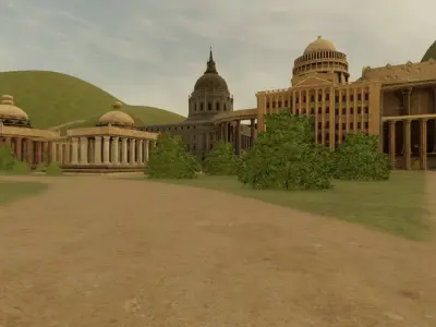 Majestic Hillside Palace Complex 3D model