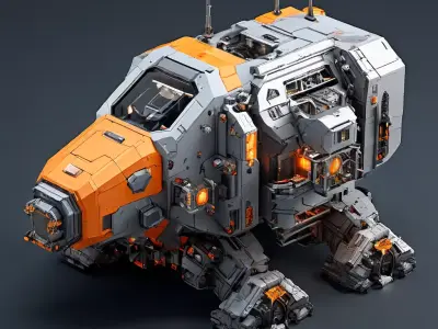 SciFi Mining Drone Vehicle Model Low-poly 3D model