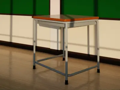 Japanese School Hallway 3d Scene 3D model
