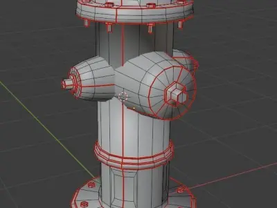Hidrant 3d model low poly fire hydrant Low-poly 3D model