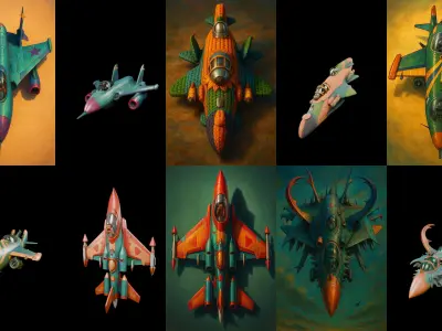 AirCraft bundle 6 pack 100 glb Low-poly 3D model
