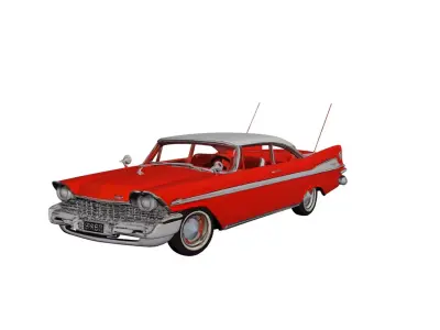 1958 Plymouth Fury Classic Vintage Car Partial Interior 3D model