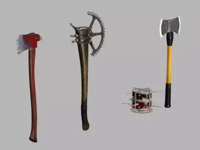 Medieval Polearms Weapon Pack Low-poly 3D Model Low-poly 3D model
