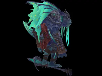 Ancient fisherman warrior Low-poly 3D model
