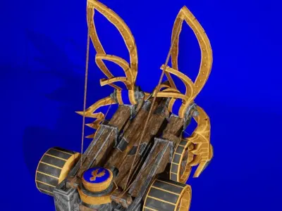 Mechanical ballista Low-poly 3D model