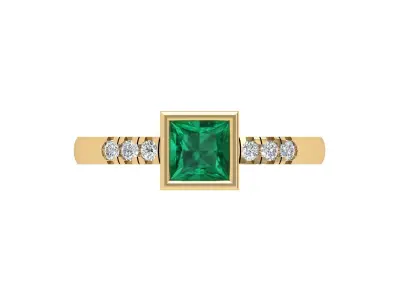Solitaire Princess Ring 3D print model buy