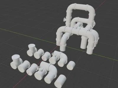 Small but usefull tube asset pack Free 3D model