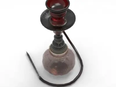 Low Poly Turkish Hookah Low-poly 3D model