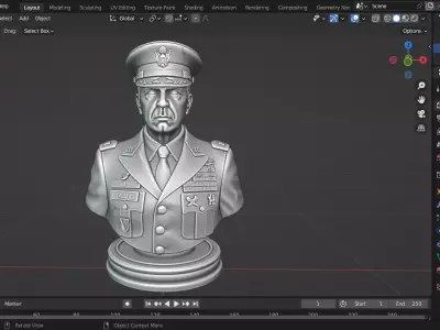 General Randy George chess piece 3D print model