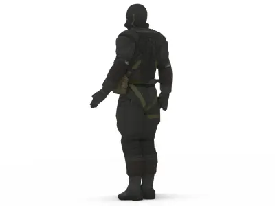Male Stealth Operative Tactical Suit 3D Character Low-poly 3D model