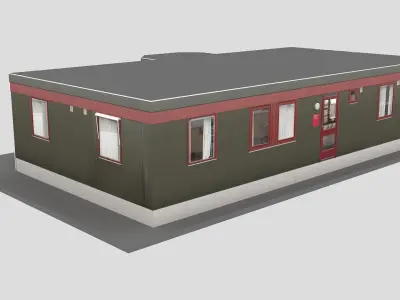 Realistic European City Block Building 34 Low-poly 3D model