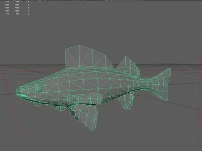 Panfish Low-poly 3D model 3