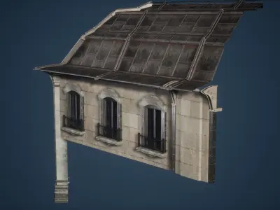 Small Residental Window Game Ready Low-poly 3D model