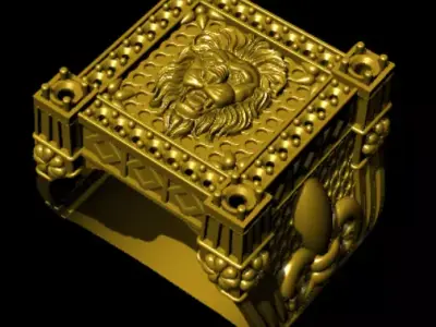 Royal Lion Ring Luxury 3D Jewelry Model File 3D print model