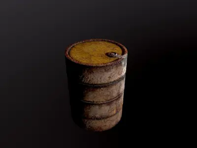 Old Rusty oil barrel 3D model